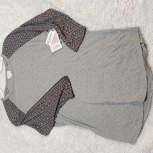 Women's M Baseball 3/4 Sleeve T-shirt LuLaRoe Randy Gray